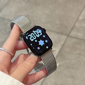 Bracelets de montre en acier inoxydable à boucle magnétique en maille milanaise pour <span class=keywords><strong>Apple</strong></span> <span class=keywords><strong>Watch</strong></span> Series 11 10 42 46 40 49 mm, <span class=keywords><strong>bracelet</strong></span> de poignet, <span class=keywords><strong>bracelet</strong></span> de montre - Product Image 3