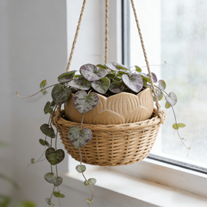 Pots en céramique émaillée en terre cuite grossière avec trou de drainage pour plantes succulentes et fougères asperges - Jardinières de bureau écologiques et durables - Product Image 2