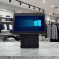 Sistema POS de Doble Pantalla de 15.6 Pulgadas, Caja Registradora con Sistema Operativo Windows/Android, CPU Intel I5, Bluetooth/Wi-Fi, Impresora de 58/80 mm para Comercio Minorista