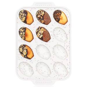 MUYULINS Factory Beige 12-Cup Shell-Shaped LFGB Non-Stick BPA Free Metal Reinforced Frame <b>Silicone</b> Cupcake Pan Muffin Tin - Product Image 1