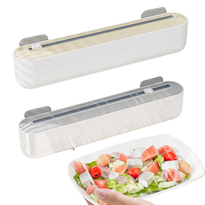 Distributeur de <span class=keywords><strong>film</strong></span> <span class=keywords><strong>alimentaire</strong></span> mural en plastique avec coupeur, ventouse, coupeur de <span class=keywords><strong>film</strong></span> <span class=keywords><strong>alimentaire</strong></span> pour la cuisine - Product Image 1
