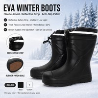 Bottes de pluie pour hommes en EVA couleur personnalisée, mi-mollet, avec embout renforcé, légères, antidérapantes, avec patch en caoutchouc