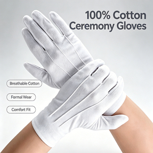 Guantes de Algodón Blanco Grueso para Trabajo Formal, Seguridad Laboral, Etiqueta, Ceremonia y Trabajo - Product Image 3