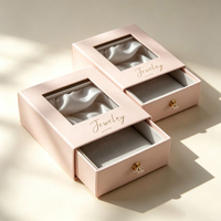 Boîte à tiroir coulissant de luxe robuste personnalisable en gros avec doublure en tissu pour bijoux, colliers, bagues, bracelets, emballage cadeau