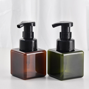 Flacon <span class=keywords><strong>pompe</strong></span> en PETG vert ambre personnalisé 250/450ML, distributeur de savon moussant anti-fuite pour cosmétiques et soins personnels - Product Image 4