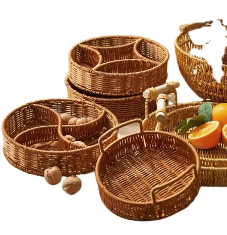 パン籐バスケット複数のスタイル手工芸品トレイ環境にやさしい野菜収納と衣類用食品サービングトレイ