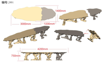 JingYue Table transparente personnalisée de luxe en résine Mobilier artisanal pour espaces commerciaux Hôtels Salons