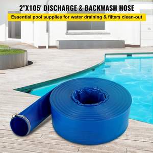DB Wholesale Heavy Duty 2\" X 105'\ PVC Fabric Lay Flat Garden Hose Weather-Proof <b>Backwash</b> Drain Hose Clamps Discharge Clamps Ga - Product Image 2