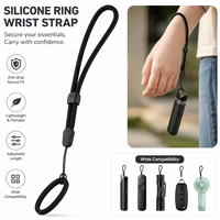 Dragonne de téléphone en paracorde tressée réglable, anti-chute, anti-perte, avec porte-clés