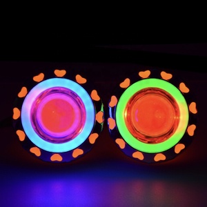 Moto รถราง LED ไฟหน้าผีไฟปีศาจตาคู่เลนส์ปืนใหญ่เลเซอร์สปอตไลท์แฟลชระเบิด - Product Image 5