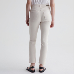 OEM High Rise Slim Straight <strong>White</strong> <strong>Cropped</strong> Denim Pants for <strong>Women</strong> Breathable Embroidered <strong>Jeans</strong> with Tassel Rivet Waist Decoration - Product Image 4
