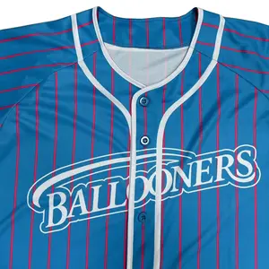Camisa de beisebol sublimada personalizada com listras de pinos, shorts de treinador de beisebol