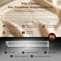 Supports de Mahjong personnalisés en acrylique transparent épaissi de 20 pouces avec poussoirs magnétiques, supports de tuiles pour Mahjong américain