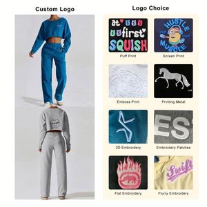 Fabricant Ensemble de survêtements sur mesure pour femmes Survêtements Vente en gros Casual Cropped Training Wear Survêtement pour femmes Jogging Suits - Product Image 3