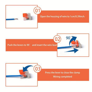 Conector de Cable Transparente PCT, Tipo de Empalme de 2-4 Vías, Bloque de Terminales de Conexión Rápida, Carcasa de Plástico, Material PBT - Product Image 2