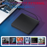 Unidad de CD/DVD externa, grabadora de CD USB 3,0, reproductor de unidad óptica de CD/DVD portátil, lector, escritor para ordenador portátil de escritorio