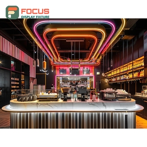 Exhibidor de Café Integrado, Estante para Tazas, Marco Negro Mate, Exhibidor de Mercancía para Cafetería - Product Image 2