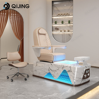 Luxueux fauteuil de spa de pédicure inclinable en fibre de verre européen Nail Tech Spa Fauteuils de bain de pieds pour fauteuil de pédicure manucure Salon