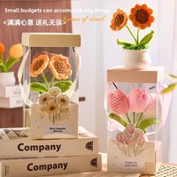 Tahun Baru Hari Valentine Ulang Tahun Siap Pakai Modern Minimalis Tulip Mawar Rajutan Tanaman Pot Buatan