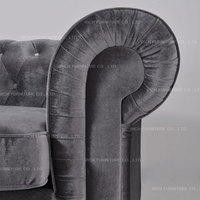 Juego de Sofás Chesterfield de Estilo Francés Moderno, Tapizado en Terciopelo, Madera Maciza, para Hogar, Apartamento, Sala de Estar, Hotel, Vestíbulo, Villa u Oficina