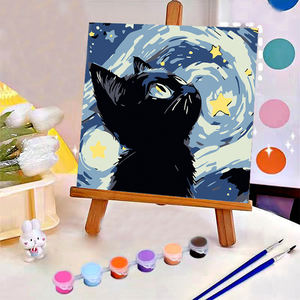 2025 yeni küçük resim Diy numaraları kitleri tarafından çerçeveli kedi boyama boya numaralandırılmış çocuk çocuk için - Product Image 1