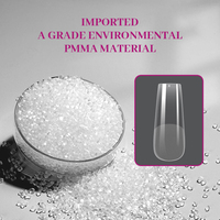 Gel de Uñas Transparente de Almendra de Alta Calidad, PMMA Suave, de Lujo, Grueso, de Cobertura Completa, Pre-Diseñado, en Oferta