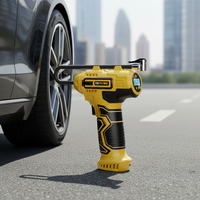 Pompe à air portable à affichage numérique 12V DC pour pneus de voiture avec moniteur de pression des pneus, lumière d'urgence et indicateur de puissance 150psi