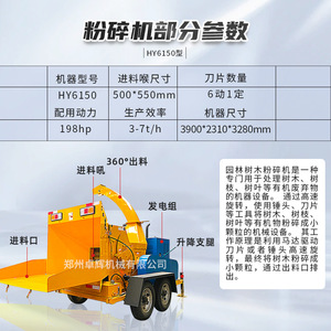 Trituradora de ramas de jardín multifuncional para materiales de desecho, con alimentación automática de madera, paja y ramas. - Product Image 2