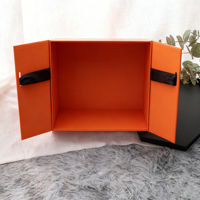 Boîtes cadeaux à double porte à ouverture séparée en orange en gros, doublure en éponge, matériaux recyclés, impression quadrichromie pour cadre photo