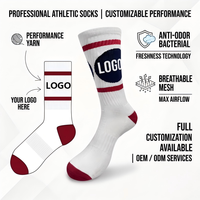 Chaussettes de sport personnalisées en gros avec logo, antidérapantes, rembourrées, pour la course, le basketball, le cyclisme, la remise en forme, chaussettes de compression athlétiques pour hommes