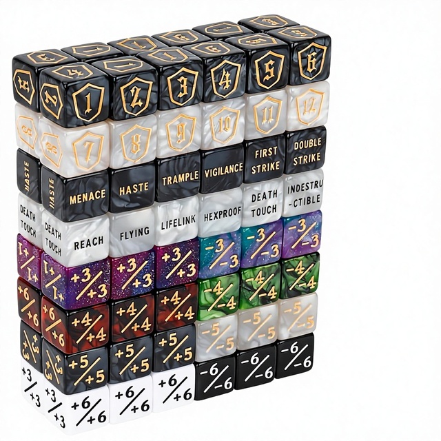 102 Pieces for Cube Dice Counters Set Bulk Ability Tokens Shield Life Counters for TCG Card Gaming Accessories