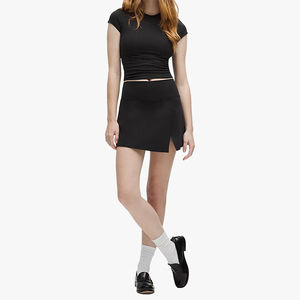 Mini-jupe de sport anti-exposition, jupe de tennis, t-shirt de fitness d'extérieur respirant à séchage rapide, ensemble de Pilates pour femme, tenue de yoga - Product Image 6
