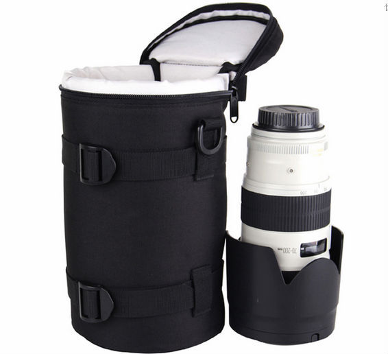 DSLR Camera Neoprene Lens Bag Lens Pouch Protector Black Telephoto Lens Accessory for 24-70mm