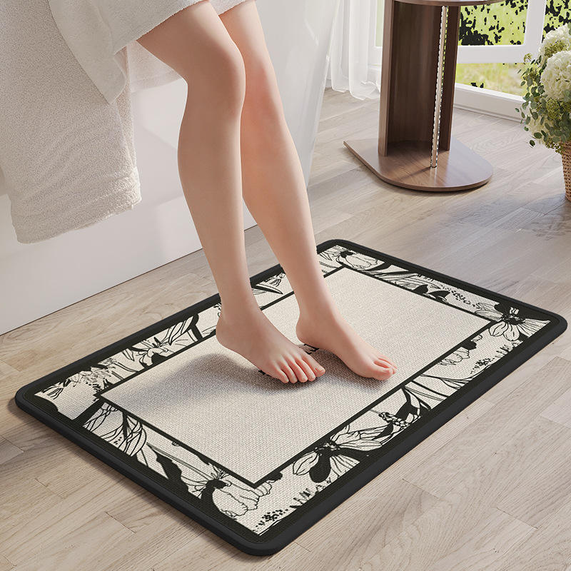 Base en caoutchouc de chanvre Sally - feuilles carrées texturées en chanvre