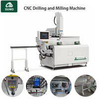 OUWO 2026 CNC Machine de perçage et de fraisage de profilés en aluminium de 1200 mm avec broche électrique et entraînement par vis à billes pour systèmes de fenêtres