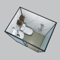 Toilettes portables tout-en-un de conception moderne haut de gamme avec cabine de douche et porte coulissante - en alliage d'aluminium léger pour hôtels