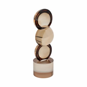 Modern <b>Stacked</b> Glass Sphere Sculpture Crystal Decorative Object For Living Room Bathroom Office <b>Shelf</b> Accent - Product Image 2