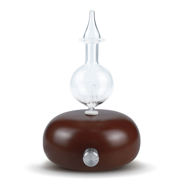 30ml  Solid Wood Waterless Glass Aromatherapy  Diffuser Ultrasonic Essential Oil Nebulizer Fragrance Scent Diffuser