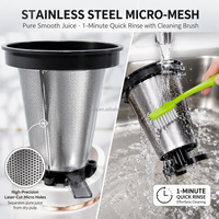 Extracteur de jus lent AOJA 250W, faible bruit, panneau tactile, goulot large de 14 cm, taux d'extraction de jus jusqu'à 75 %, nettoyage facile avec brosse, OEM