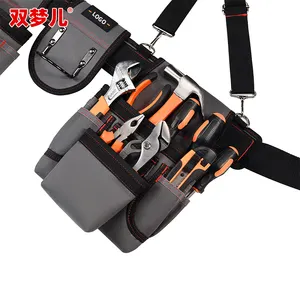 Delantal de trabajo personalizado Oem Cinturón Carpintero Delantal Organizador Kit Electricista bolsa de herramientas