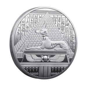 Moneda Conmemorativa de Metal Plateado con Temática del Antiguo <span class=keywords><strong>Egipto</strong></span>, Dos Colores, Dorado y Plateado, Diseño de Anubis, Elemento de Pesaje en Forma de Corazón - Product Image 6