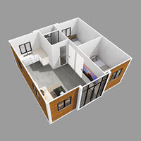 Maison conteneur préfabriquée extensible facile à construire, 2 chambres, étanche, modulaire, mobile, petite maison pour habitation ou station balnéaire