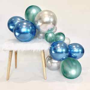 Vente en gros <span class=keywords><strong>guirlande</strong></span> de ballons à air à l'hélium <span class=keywords><strong>rose</strong></span> arc-en-ciel de 5 pouces joyeux anniversaire ballon rond en latex de 5 pouces en métal chromé métallique - Product Image 6