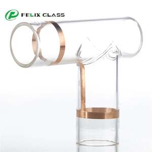 Tube en verre borosilicate 3.3 transparent fait main, forme incurvée personnalisée avec feuille d'or, écologique pour usage intérieur - Product Image 5