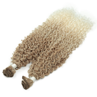 2 pièces de tissage de cheveux synthétiques Jerry Curly, extensions de cheveux synthétiques, ombré brun blond, haute température, vague d'eau, tissage de cheveux synthétiques