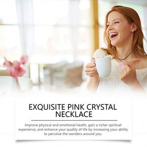 Exquisite Powder Crystal Necklace Light Luxury Niche Ins Simple Style Everyday Clavicle <b>Chain</b> Gentle Temperament - Product Image 4