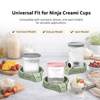 Base de rangement modulaire en silicone pour gobelets de crème glacée, avec drainage et séchage, compatible avec la série Ninja Creami, pour commande en gros
