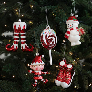 LINGKAI Snowman Elf Lollipop Shoe Bag Shaped <b>Christmas</b> Hanging Ornaments Pendants for Xmas <b>Tree</b> Holiday Decor - Product Image 4