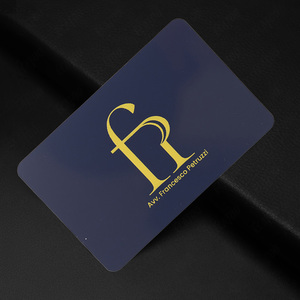 Tarjeta de metal con grabado en oro azul oscuro para Av. Francesco Petruzzi Abogado Tarjeta de metal - Product Image 1