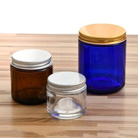 2oz 4oz 8oz 60ml 120ml 250ml Bestseller Leere Klare Zylinder-Glaskerzenhalter mit Aluminiumdeckeln